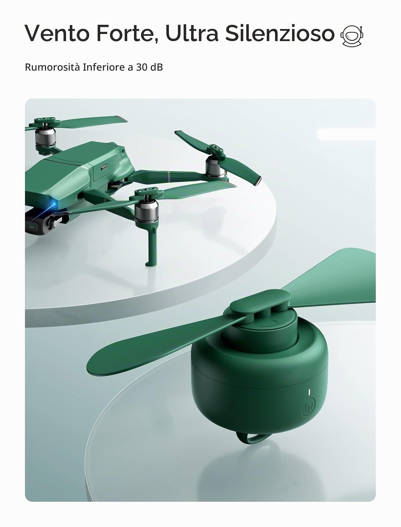 JISULIFE Ventilatore da campeggio 8000mAh Funzionamento a batteria, ricaricabile tramite USB con telecomando, pale della ventola rimovibili, gancio per appendere, timer, 4 velocità per esterno-verde