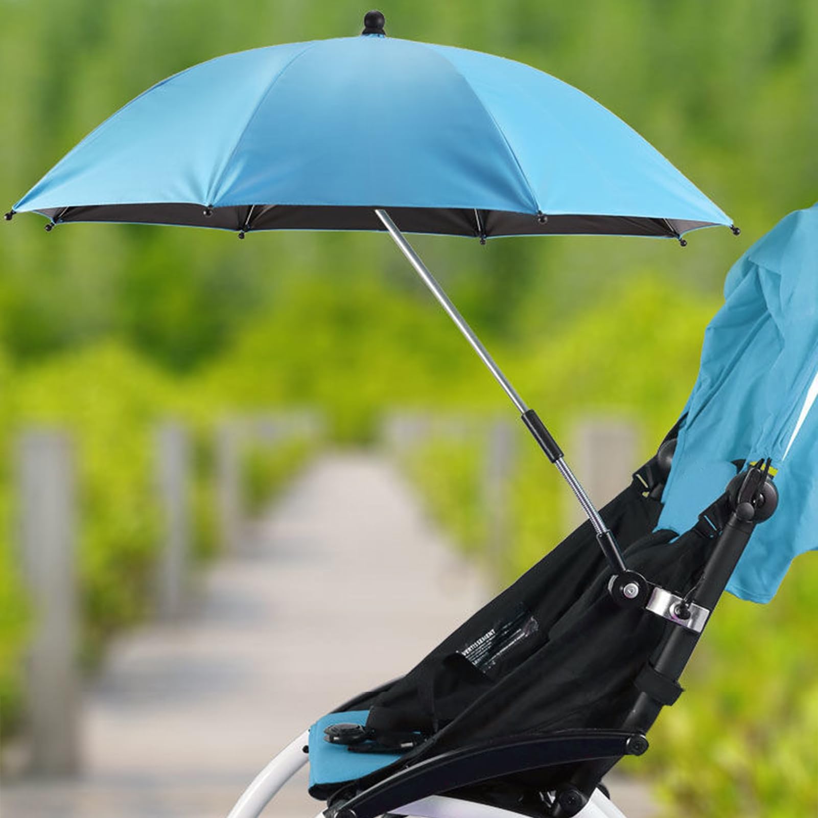 Sonnenschirm für Stuhl mit Universal Klemmhalterung, UV Schutz 50+ 180-360° Verstellbarer Klein Strandschirm für Liegestuhl Balkonstuhl Gartenstuhl Campingstuhl Terrassenstühle Strandstu