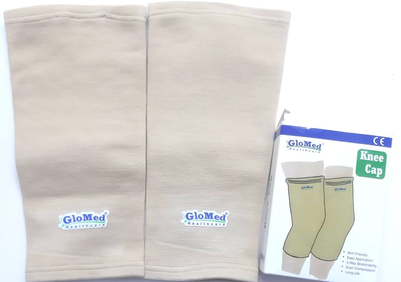 GLOWMED Knee Cap Support Brace for Sports | Gym | Running | Arthritis | Joint Pain Relief | and Protection for Men and Women(pair) (XL)