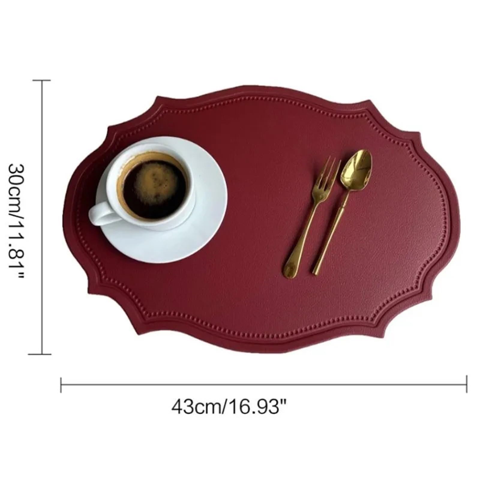 Set De Table Ovale 1/4/6 PIÈCES De Forme Ovale Rouge Napperons Ensemble Cuisine Table À Manger Tapis Napperon Vaisselle Café(Color 35,6pcs 30x43cm)