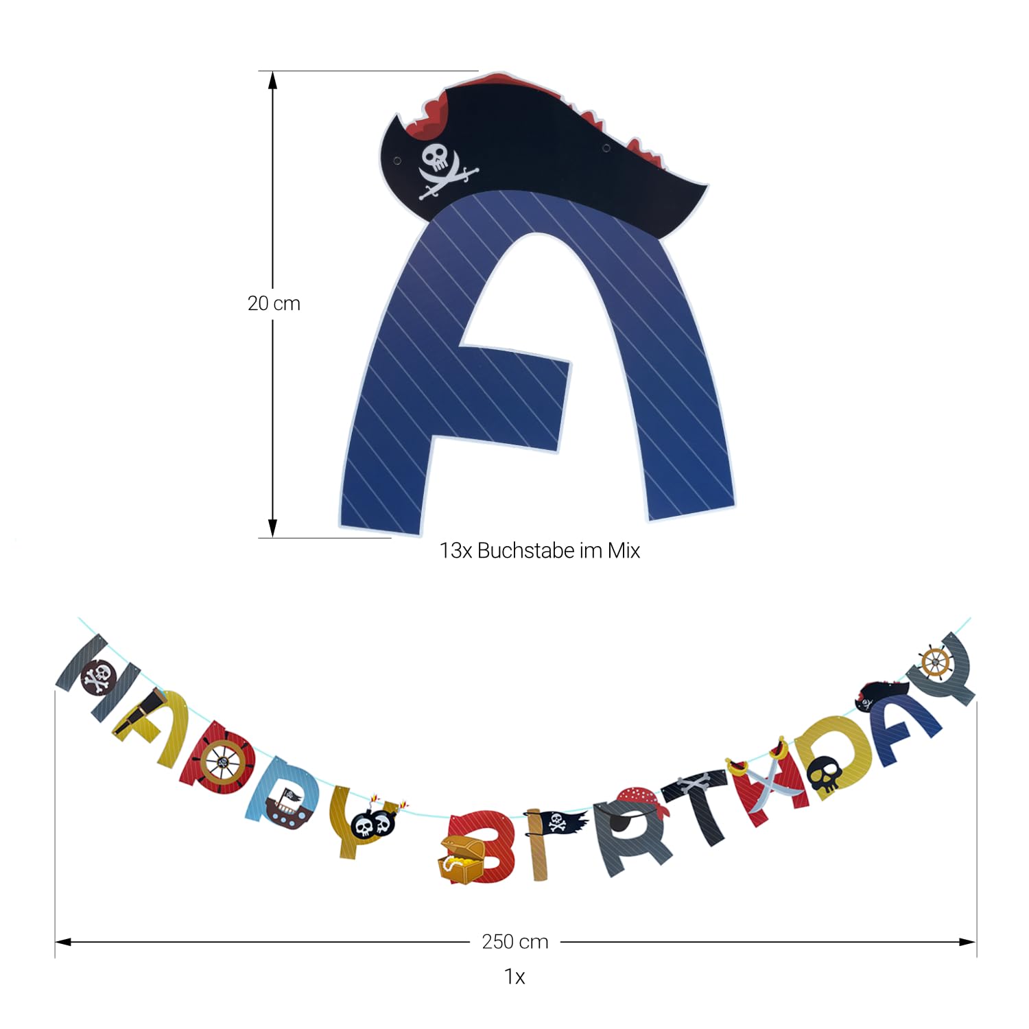 Amscan Piraten-Geburtstagsgirlande – „Happy Birthday“-Banner, 180 Cm Lang, Für Mottopartys