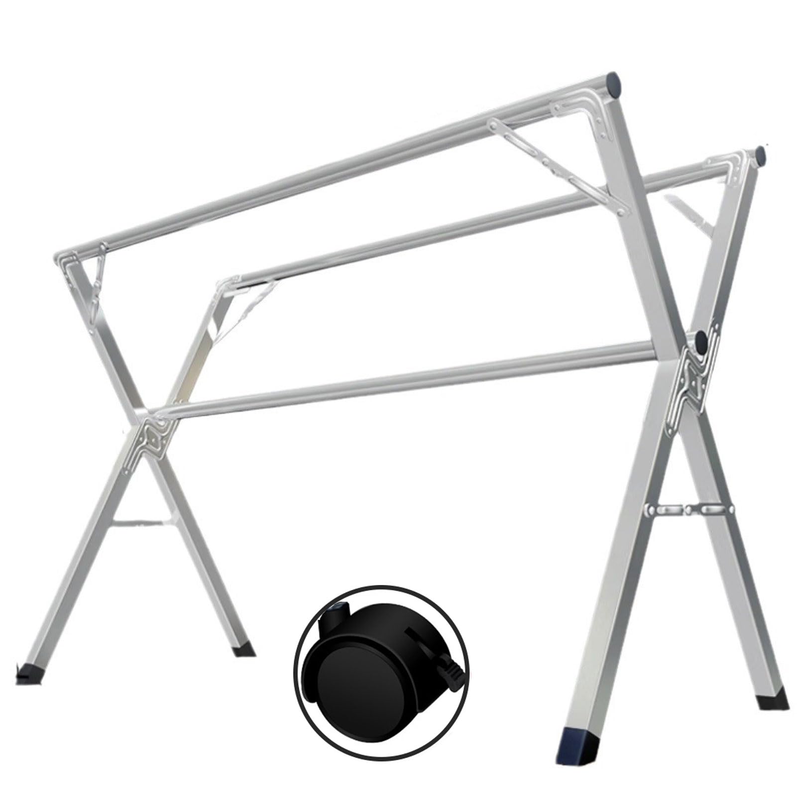 Séchoir à linge pliable extérieur en acier inoxydable pour grand balcon