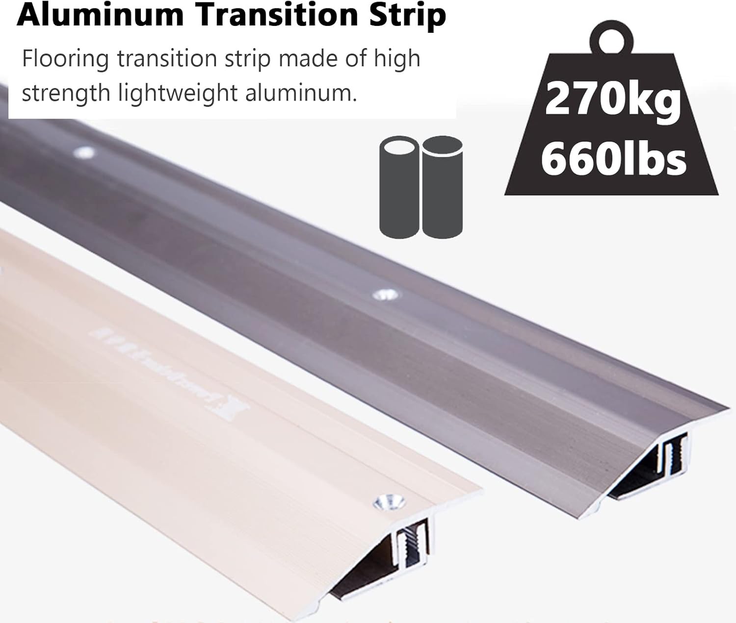Transition Strip for Uneven Floors,Non-Slip Door Threshold Inside Carpet Edge 1.5cm high,Wide Floor with Screw for Scooter Sweeping Robot