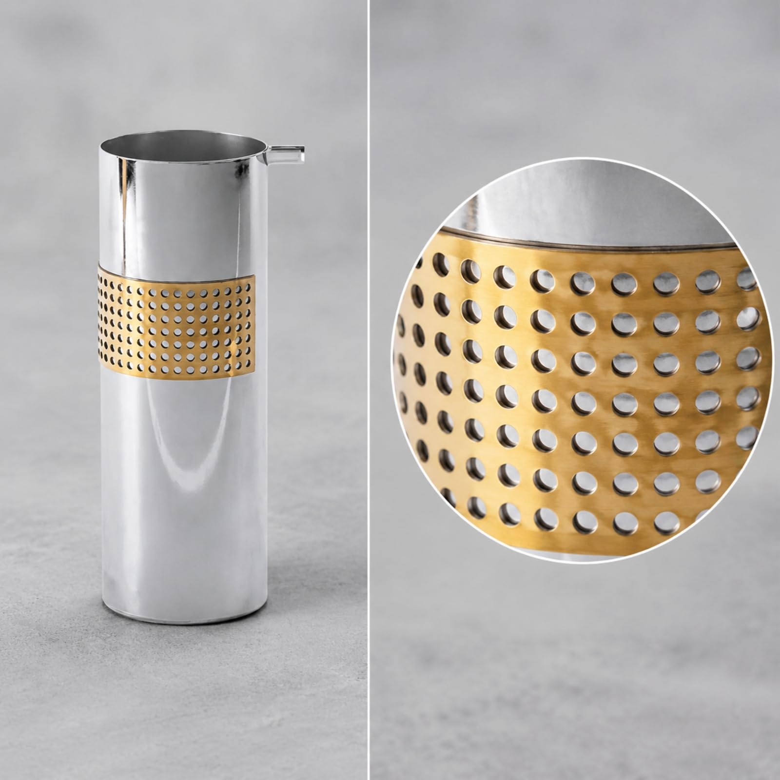 Contenedor corativo Semiartesanal Metal Reflectante Recipiente Almacenaje Objetos Pequeños Práctico para coración l Hogar, Escritorio