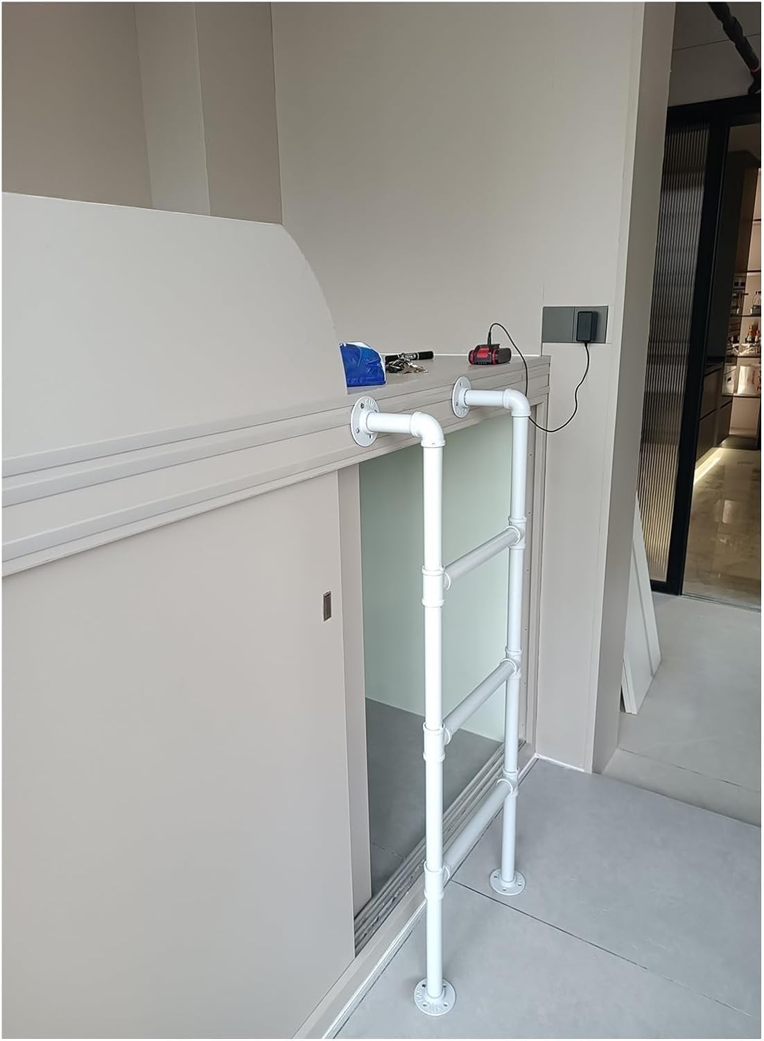 Échelle de lit mezzanine blanche de 18 pouces avec 3 à 7 marches et charge 150 kg