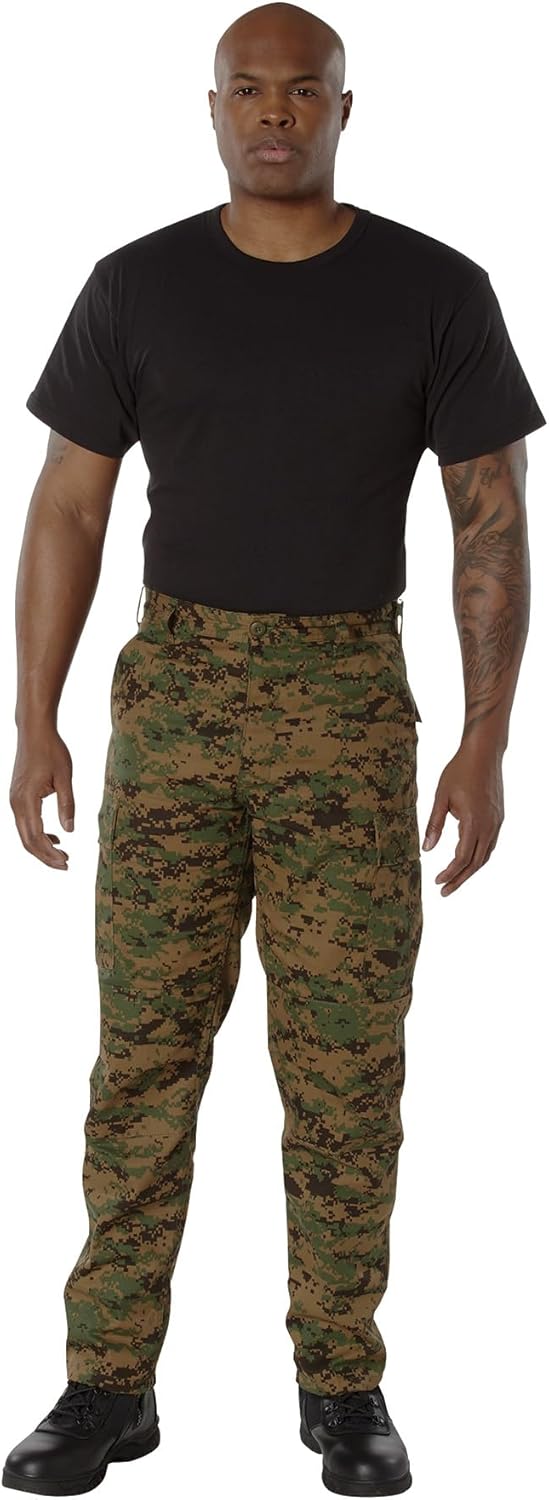 Rothco Digital Camo Tactical BDU Pants (US, Alpha, Medium, Regular, Regular, Woodland Digital Camo)