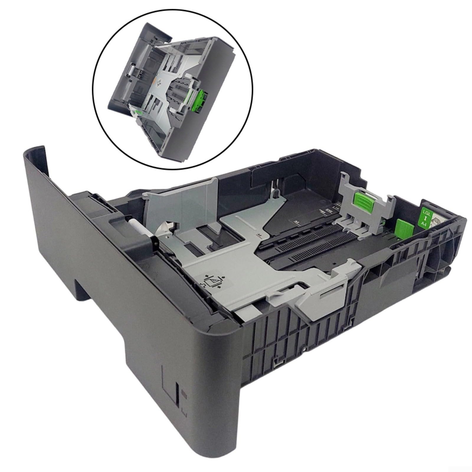 Vassoio carta per stampante D00690001, capacità 520 fogli, per HL-L6200DW, HL-L6300DW, MFC-L6700DW, MFC-L6800DW, in ABS, pezzo di ricambio per ufficio e casa