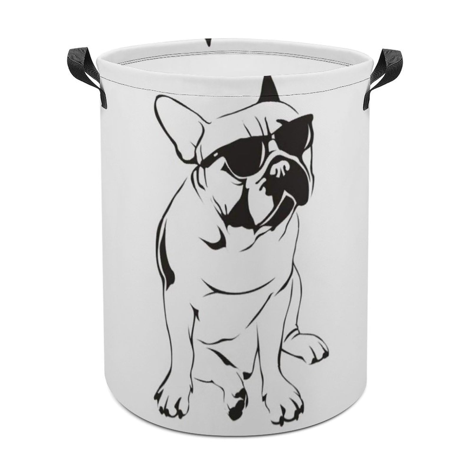 MHYRAC Laundry Hamper, French Bulldog Laundry Basket, Washing Basket with Handle