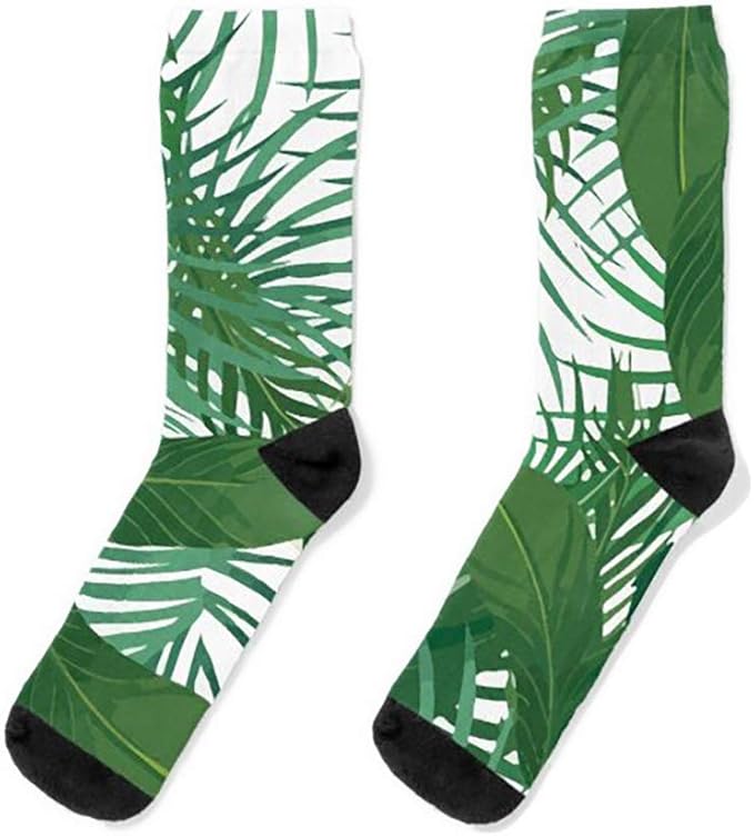 Simple Hawaiian Foliage Socks Women& Men Sock, Patterned