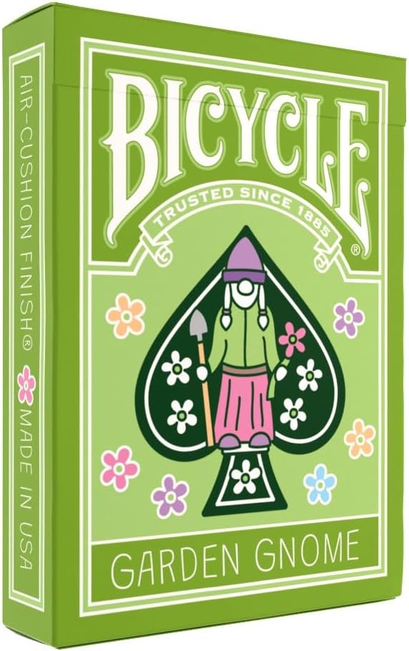 Bicycle Garden Gnome Playing Cards - Cute and Collectible Lawn Gnome Statue Décor Inspired Toys Deck of Card Game for Family Game Night or Easter Basket Stuffers for Spring Gardening Lovers