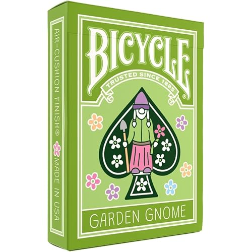 Bicycle Garden Gnome Playing Cards - Cute and Collectible Lawn Gnome Statue Décor Inspired Toys Deck of Card Game for Family Game Night or Easter Basket Stuffers for Spring Gardening Lovers