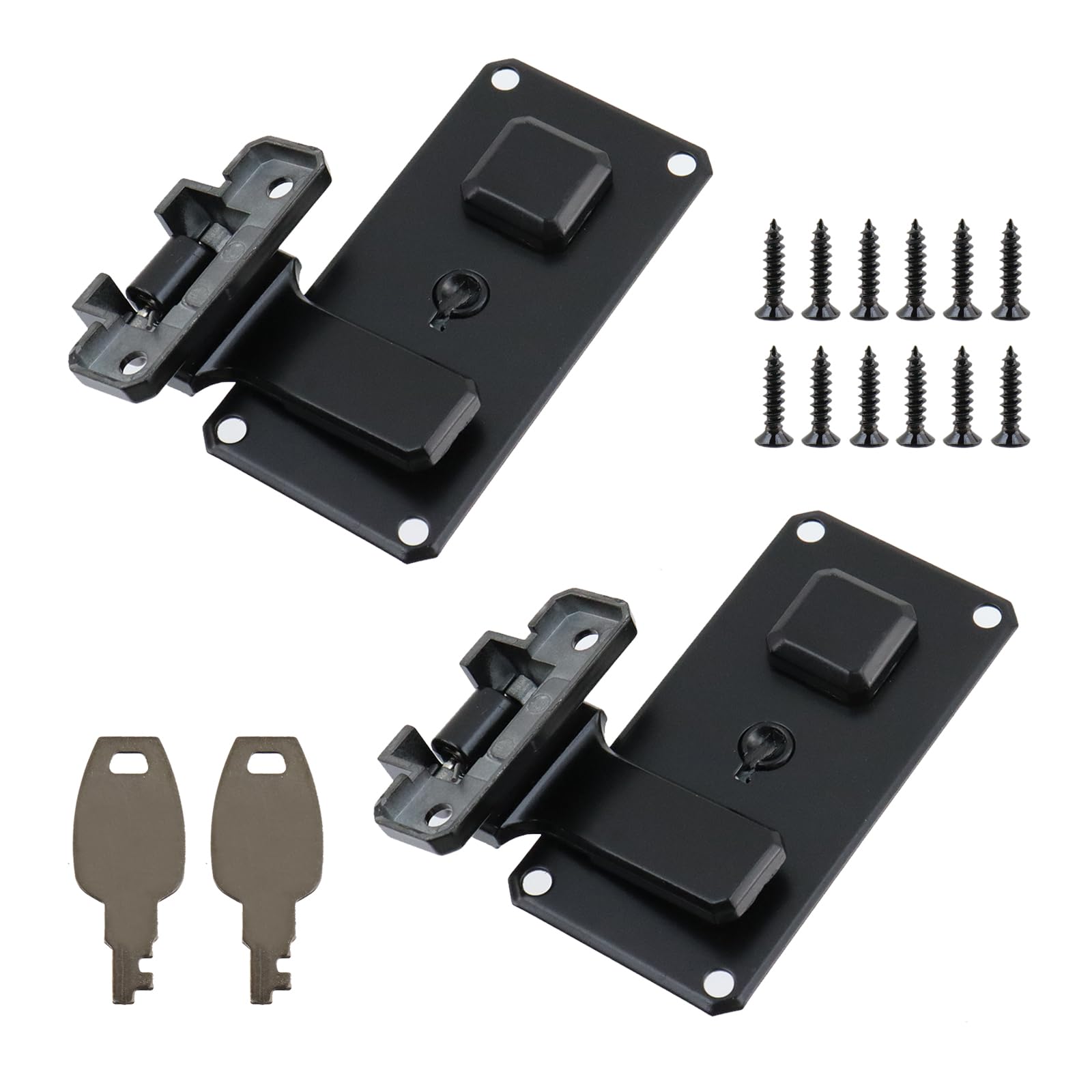 Loquets de verrouillage T Tulead noirs avec cadenas à combinaison et clé pour armoire x2