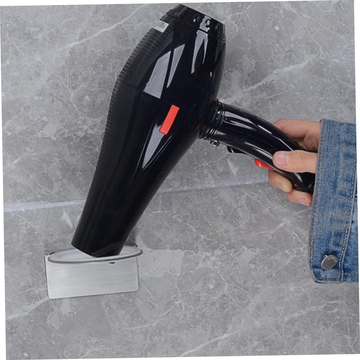 POPETPOP 3 Piezas 304 Soporte para secador de pelo soportes para estantes de pared portaherramientas para el cuidado del cabello organizador de casilleros estante para secador de pelo Metal