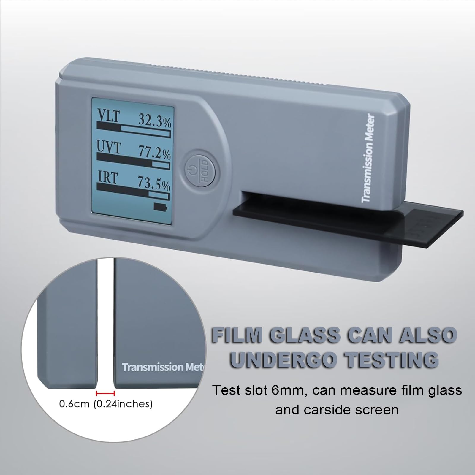 Misuratore di tinta LCD portatile, calibrazione automatica, misura la trasmissione VL/UV/IR e il rifiuto per la pellicola solare della finestra