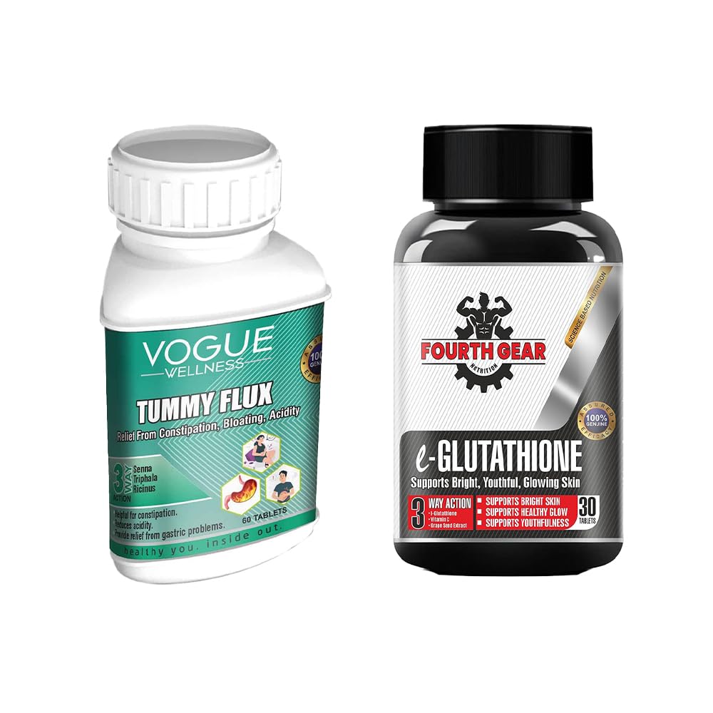 does glutathione help constipation Vogue Wellness Tummy Flux Tablets Helps In Constipation Relief & L- Glutathione Tablets Helps To Glowing Skin |Skin Whitening | Clear Skin &  Skin Care Supplement (Pack Of 1, 30 Tablets)