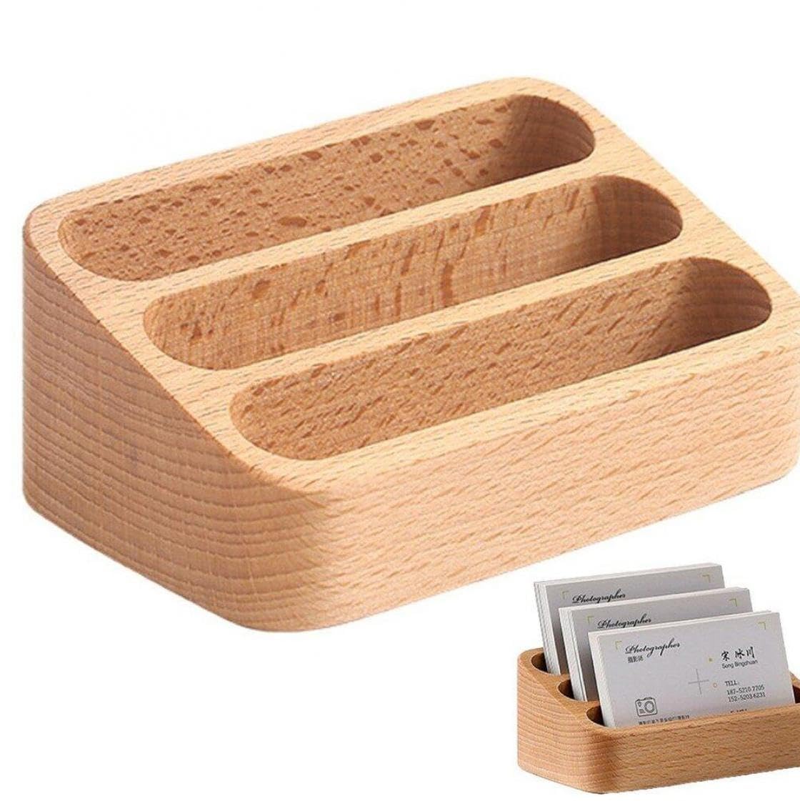 OLYCRAFT 竹製デスクトップ名刺ホルダー 4個セット デスク用ディスプレイ 天然竹 ビジネスカードスタンド オフィスのテーブルオーガナイザー OLYCRAFT 4セット 木製 名刺スタンド 名刺立て 名刺ケース 名刺入れ 卓上名刺ホルダー ビジネス カード立て 事務所の用品 メンズ  レディース兼用