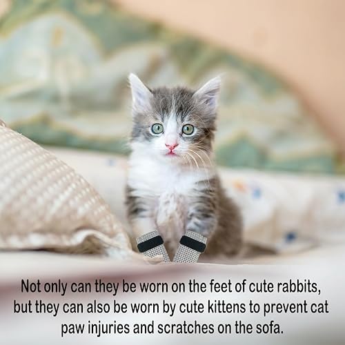 Miniatura 6 de 4 guantes para gatos para evitar arañazos, zapatos de malla transpirable para gatos, guantes ajustables antiarañazos para gatos, adecuados para