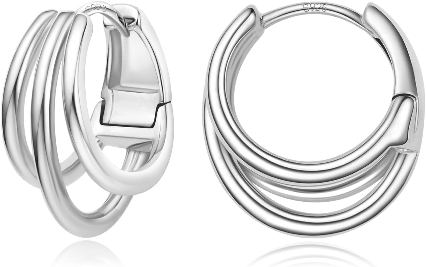 Small Chunky Gold Hoop Earrings for Women Hypoallergenic 925 Sterling Silver Post Lightweight 14k Gold Plated Thick Hoop Earrings for Women