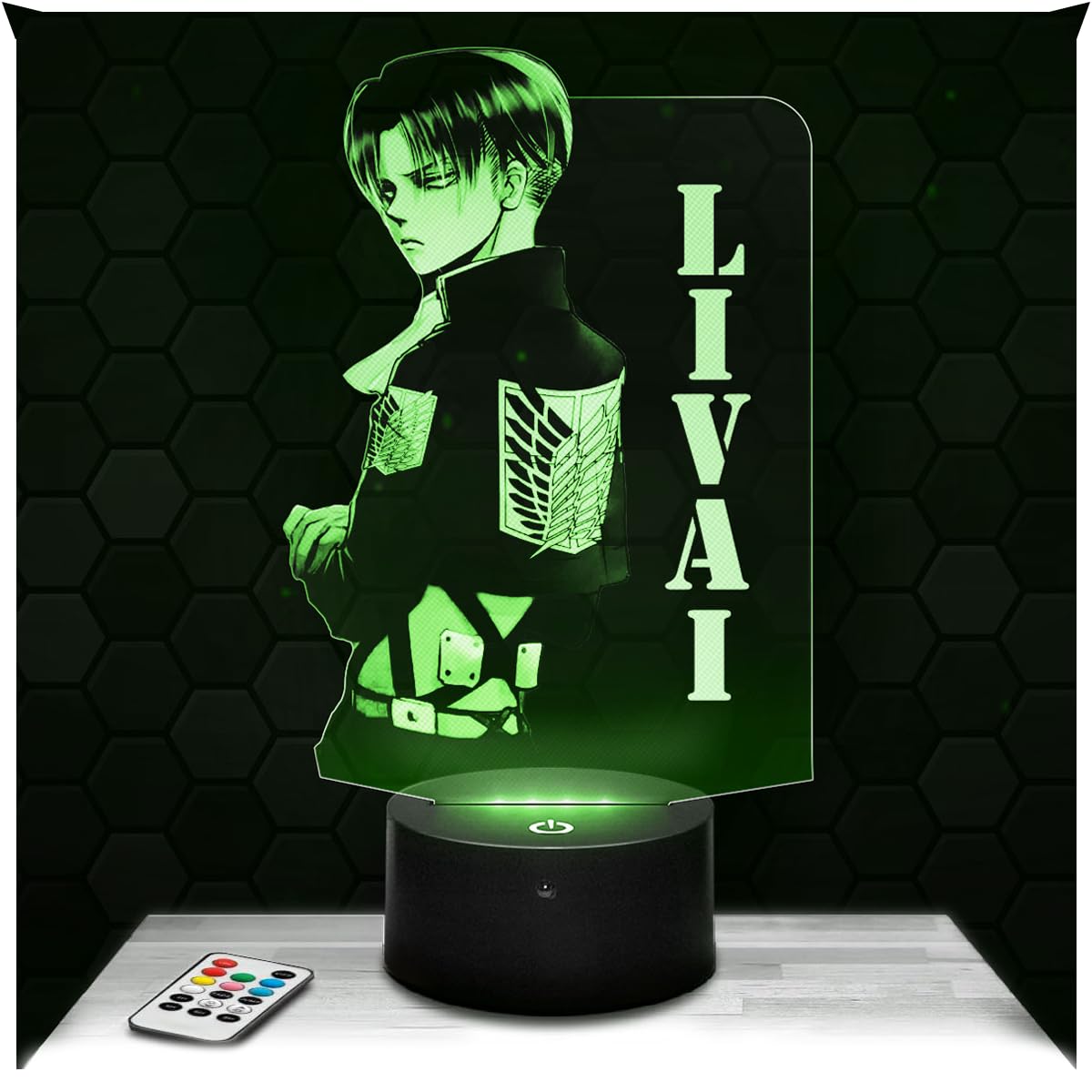 Lampephoto.fr - Levi Manga 3D Lamp Night Light Lamp 3D LED Illusion, Christmas, Gift idea for boy and Girl Birthday Night Light for Child or Adult Bedroom, Gifts Merchandising, Led Bedside TOP
