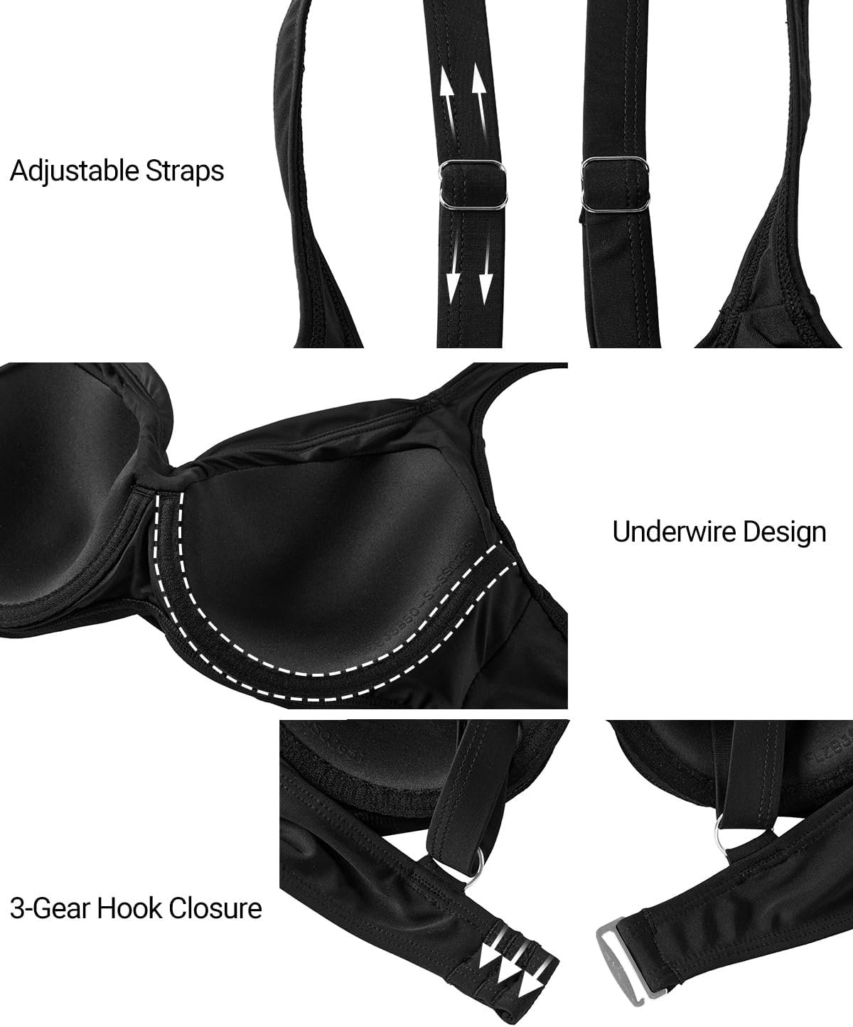 Women Underwire Bikini Tops - Push Up Swim Top Only Bra Padded Bathing Suit Top 2025 Swimsuit Tops - Image 7