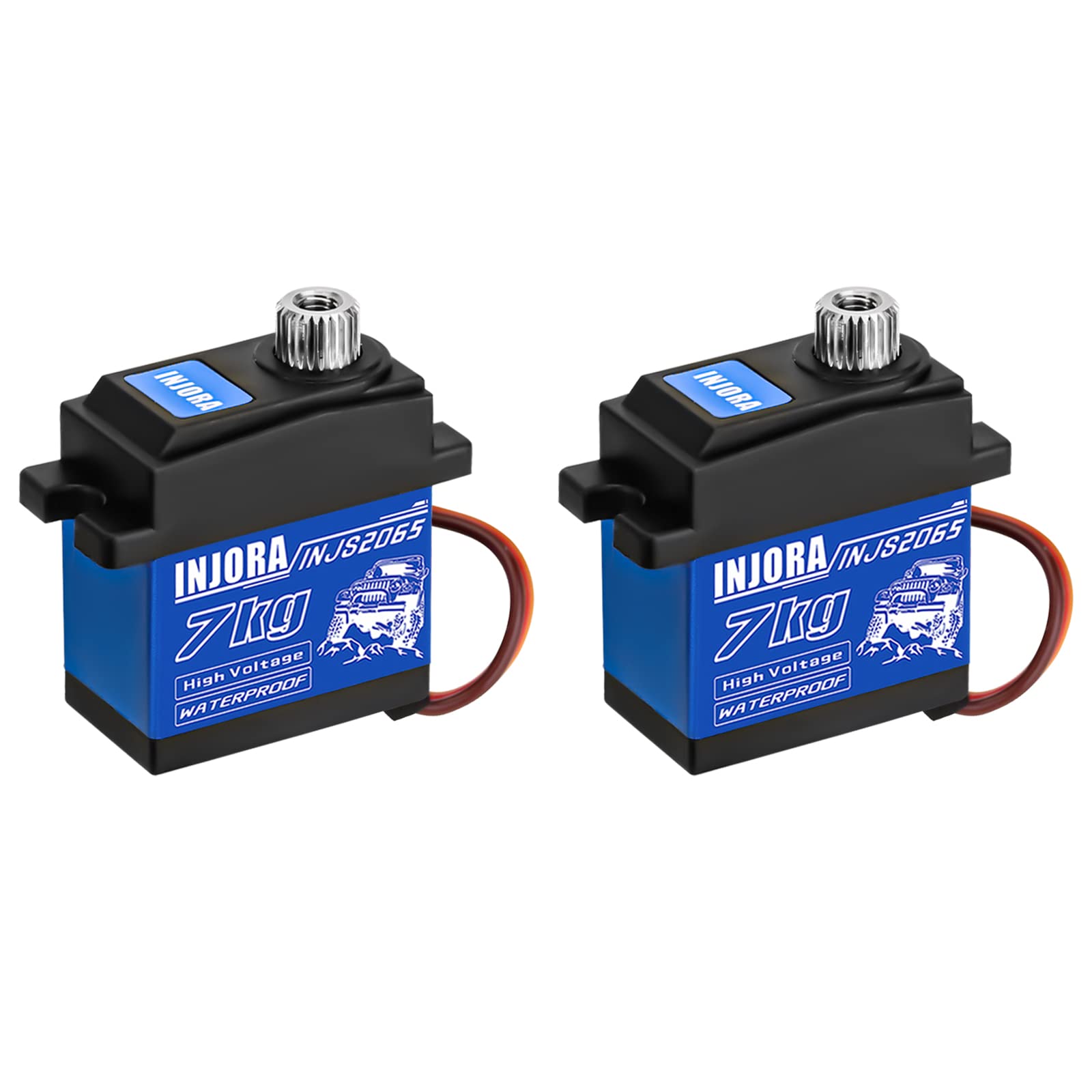 INJORA 7KG 2065 Digital Servo Waterproof High Voltage Sub-Micro Shift Servo for TRX4M TRX4 TRX6 SCX10 III 1/10 RC Crawler Car,2pcs