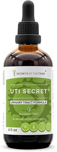 UTI Secret - Extracto sin alcohol, gotas de hierbas de alta potencia, tintura hecha de arándano, bromelina, piña, Uva Ursi, uva de Oregón, seda de