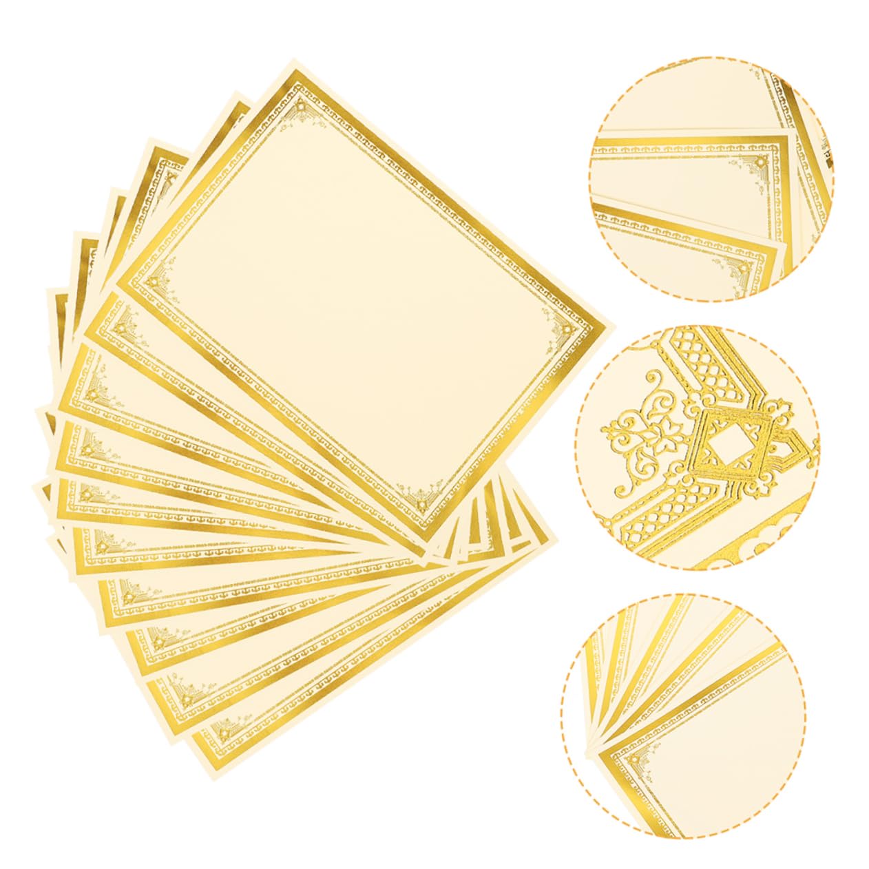 35 Blatt Blanko Zertifikatspapier mit Goldprägung Papier für Urkunden Glatte Oberfläche Elegantes Design für Mitarbeiteranerkennung und Klassenpreise
