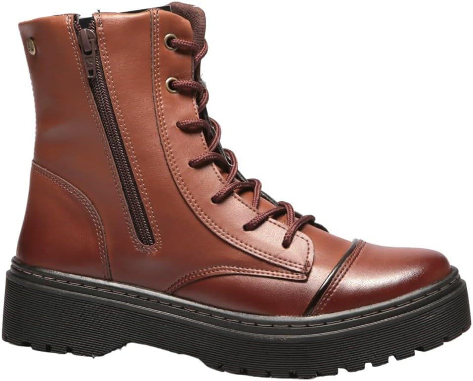Bota Coturno Tratorada Feminina 7010 A, Café, 38