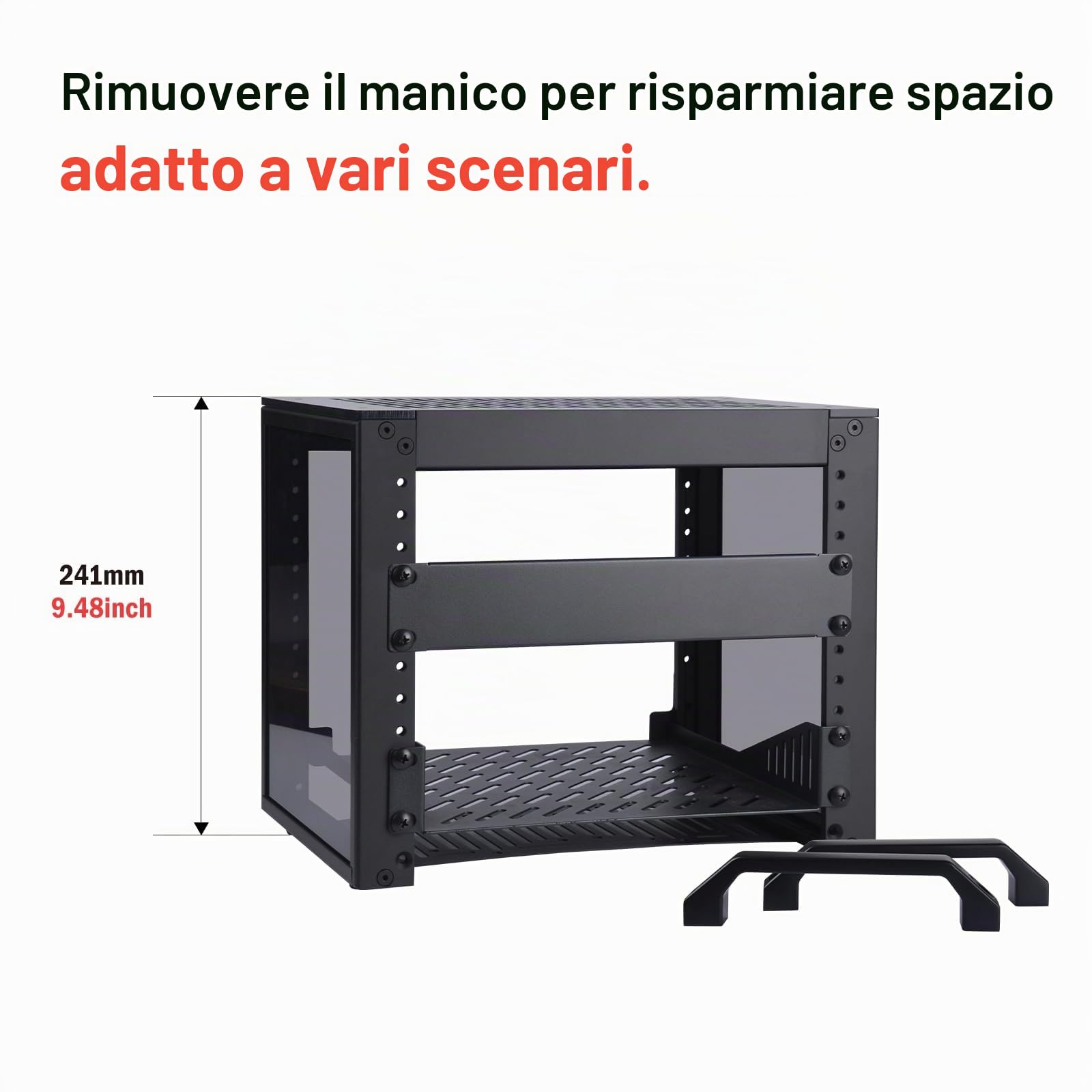 GeeekPi DeskPi RackMate T0 - Armadio rack per server, rete, apparecchiature A/V 4U, rack rack da 25,4 cm, colore nero