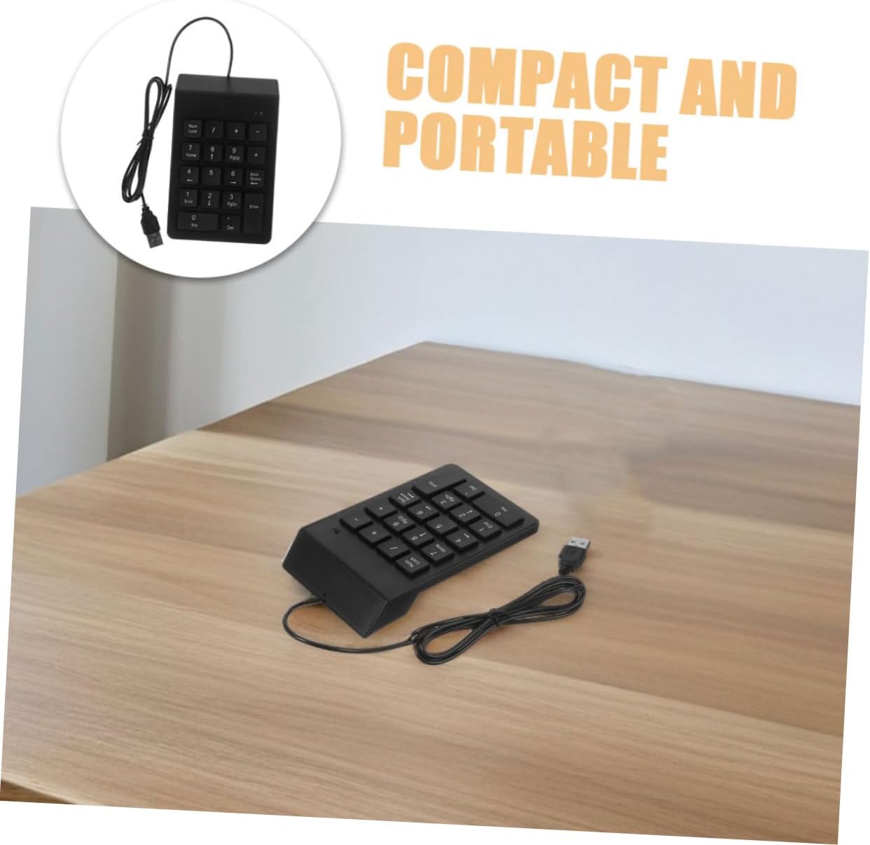 2pcs USB Numeric Keypad 18-Key Mini Number Pad for Financial Banking Use Portable Computer Keyboard Number Pad for Desktop PC