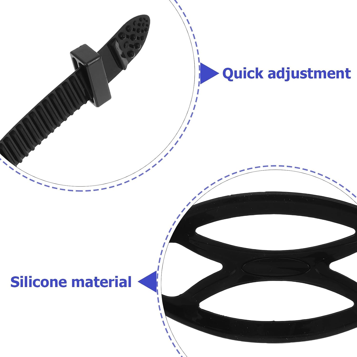 Yardwe 2pcs Goggle Straps: Adjustable Silicone Diving Mask Strap - Anti-Leak Elastic Goggles Band For Scuba Diving And Snorkeling