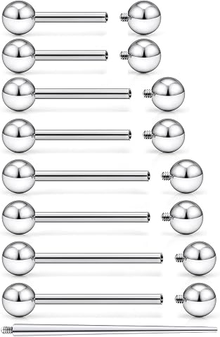 F136 Titanium Internally Threaded Nipple Tongue Rings - 12/14/16mm Bars