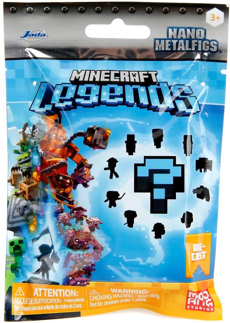 Jada Toys Minecraft Blind Pack Nanofigs Wave 2 (4 cm) - Mystery Box Figure Made of Metal, Collectible Figures Legends Series, from 3 Years, 253261001