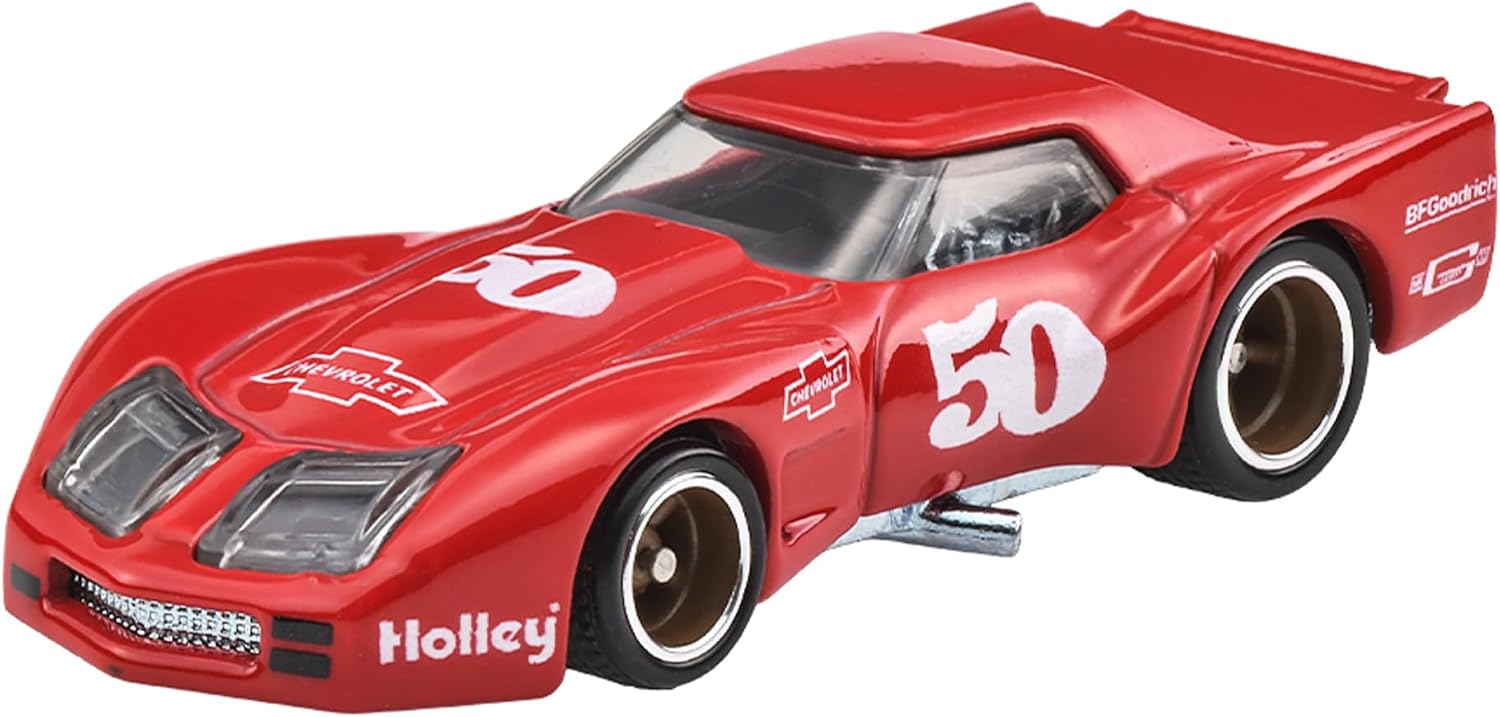 Hot Wheels Car Culture Vintage Racing '76 Мини-автомобиль Greenwood Corvette на возраст от 3 лет JKF24 | Шины Real Riders, технические характеристики Металл/Метал, масштаб 1:64, серия винтажных гонок и знаменитый автомобиль, использовавшийся в Ле-Мане в 1976 году, фото 2