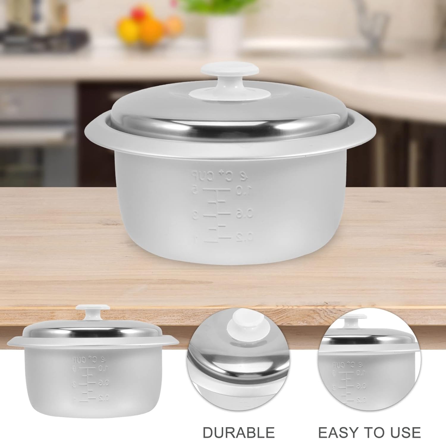 Home Rice Cooker Inner Pot Aluminium Alloy Replacement Pot for Electric Rice Cooker Accessory for Efficient Cooking Compatible with Rice Cookers