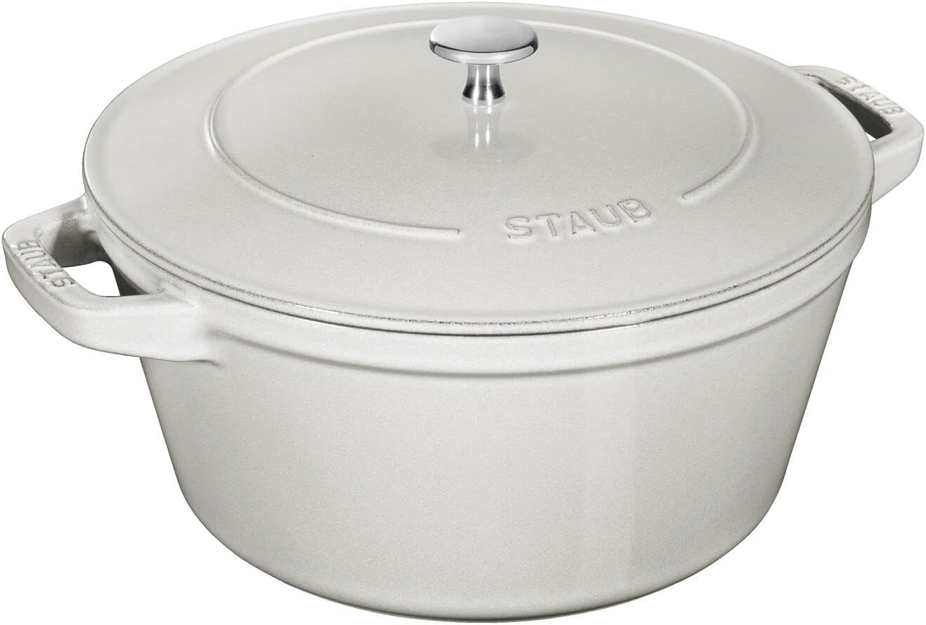 Staub 40508-385 Stackable Cocotte Campagne Large Cast Iron Pot, Grill IH Compatible