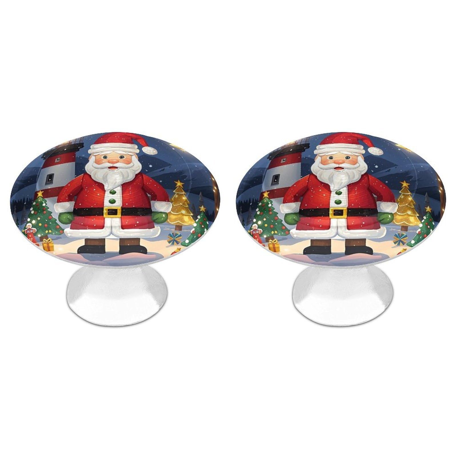 FekiLoot Lighthouse Santa Cabinet Knob 2 Pack Mini Round Drawer Pulls Stainless Steel Dresser Drawer Knobs Kitchen Drawer Hardware for Bathroom Dresser Closet Door Knobs