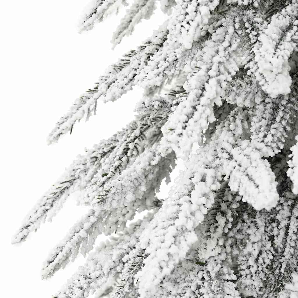 Künstlicher Weihnachtsbaum Weiß 210 cm aus Polyethylen und Metall, naturgetreuer Christbaum mit dekorativen Intarsien, für Innen und Außen, Festliche Weihnachtsdeko
