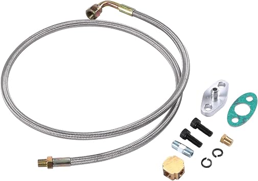 41" Turbo Oil Feed Line Drain Return Kit 4AN & 1/8 NPT Fitting - Compatible with T3 T4 T70