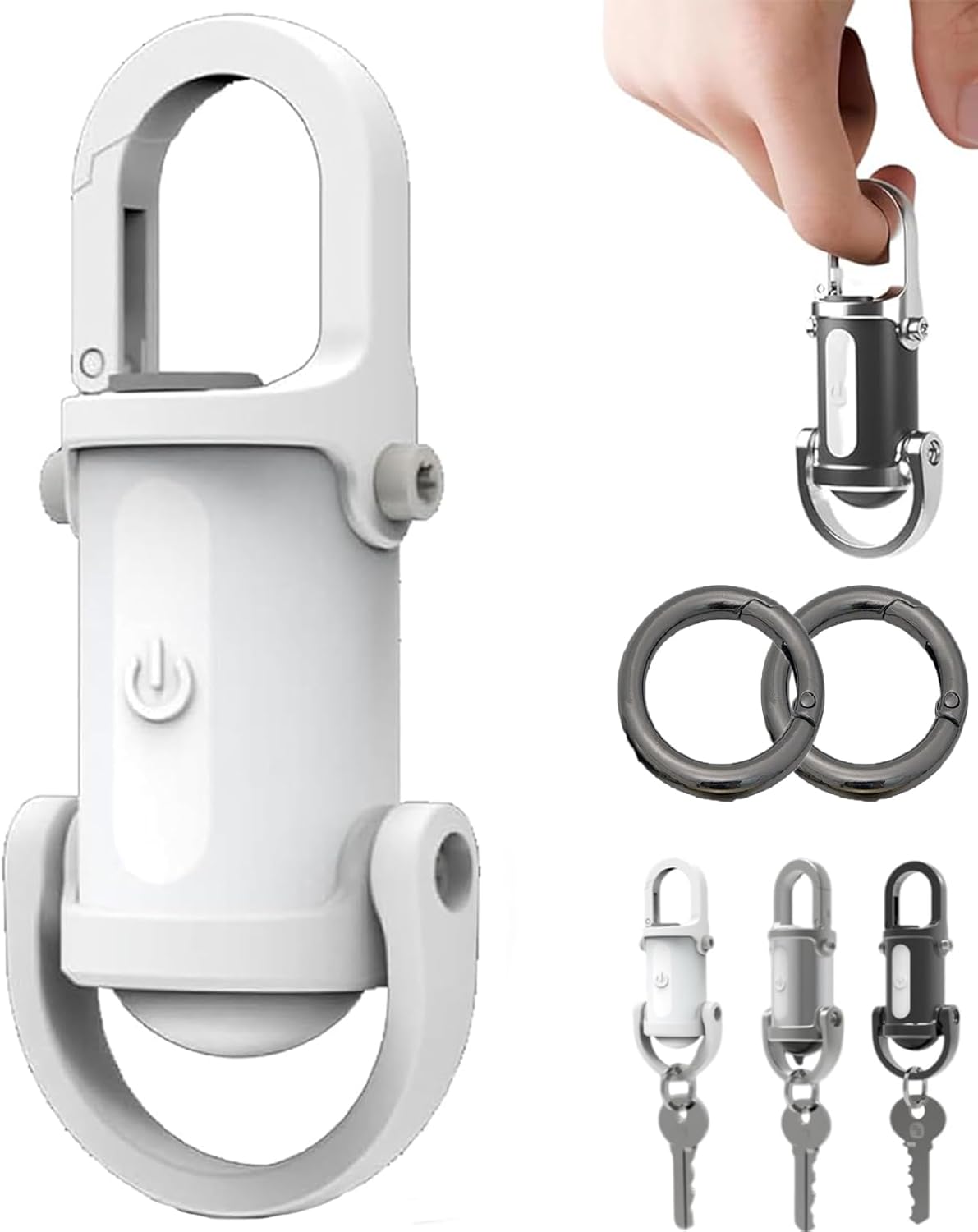 Mini Torch, Mini Flashlight Keychain, Mini Keychain Flashlight, Mini Flashlight for Emergency Power, 3 in 1 Flashlight & Power Bank & Keychain (Silver)
