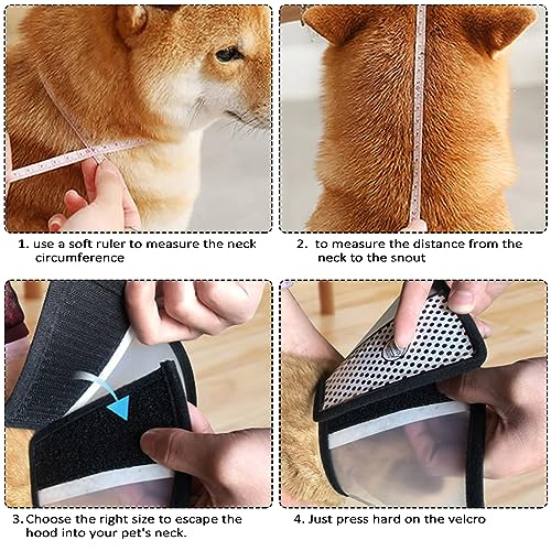 Mesybveo 2 Stück Schutzhalsbänder für Hunde und Katze, verstellbare Kegelform, Elisabethanisches Hundehalsband aus Kunststoff, Beißschutz