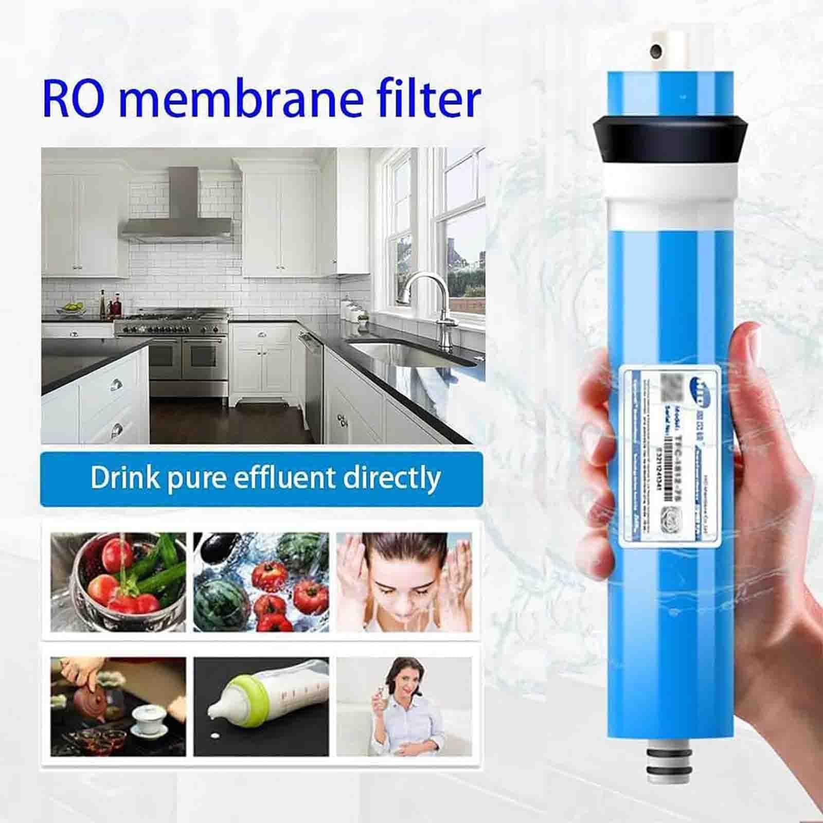 Membrana De Ósmosis Inversa Replacement 2012-100GPD Elimina 98% De Contaminantes En Agua,3 pcs,2012/100GPD