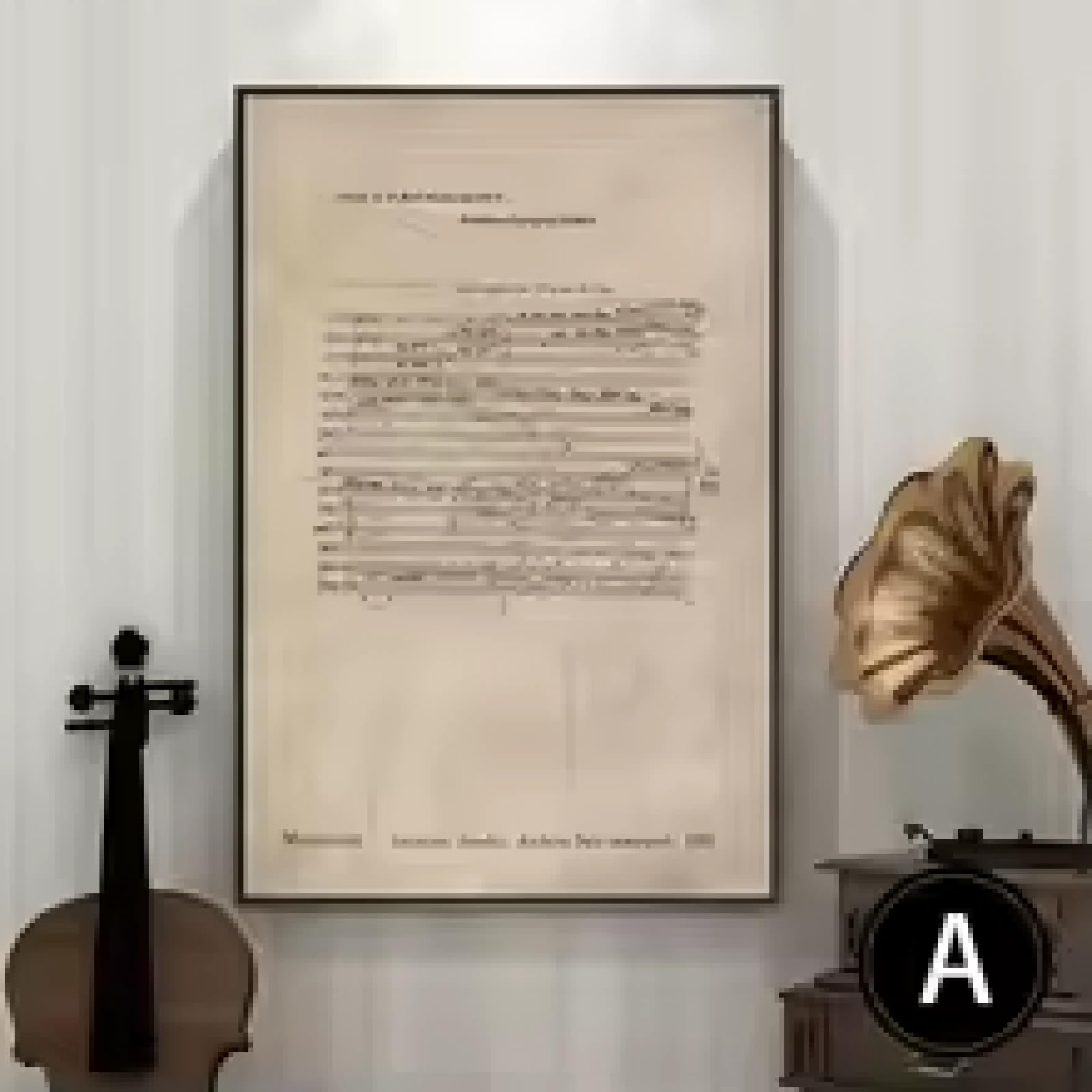KEMEIQI Dipinto su tela per pianoforte classico, spartiti per pianoforte, poster e stampe, artiste nella storia, arte murale, decorazione per soggiorno, 80x160cmx2 senza cornice