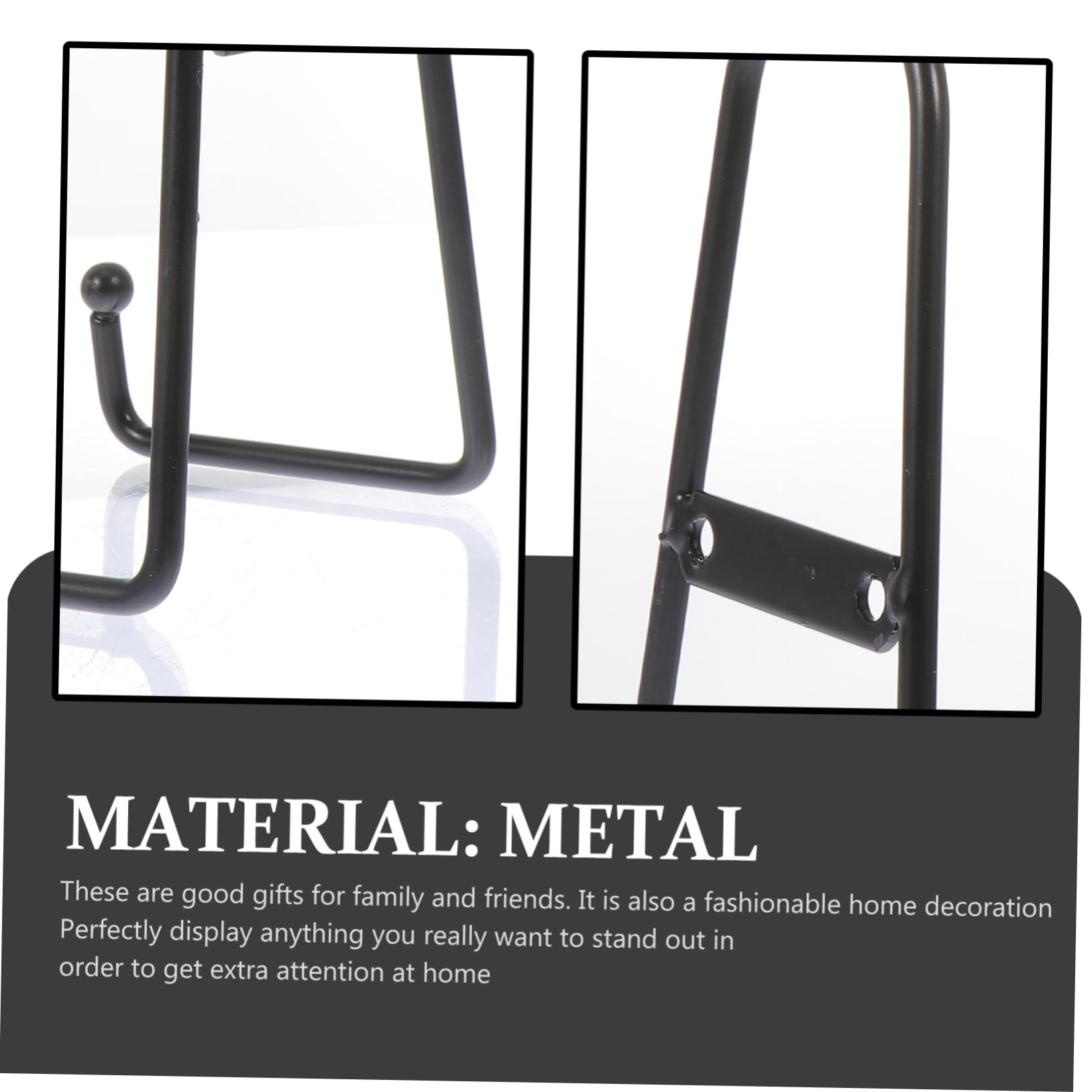 DECHOUS Metal Frame Plate Stand Display Stands 4pcs Set for Counter Showcase Kitchen Organizing