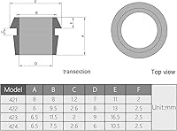 Vista 3 de Fielect Ojales de goma 200 piezas de 0.276 in de diámetro interior resistente al aceite arandelas de goma para cable de cableado transparente