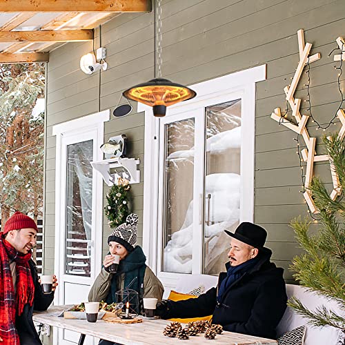 Ceiling Patio Heater, 1500W Outdoor And Indoor Hanging Patio Heaters, Waterproof Courtyard Electric Heater, Hanging Mounted Heater 3S Fast Heating, Ip24 Rated 2 Power Levels For Large Room, Garage #TOP7