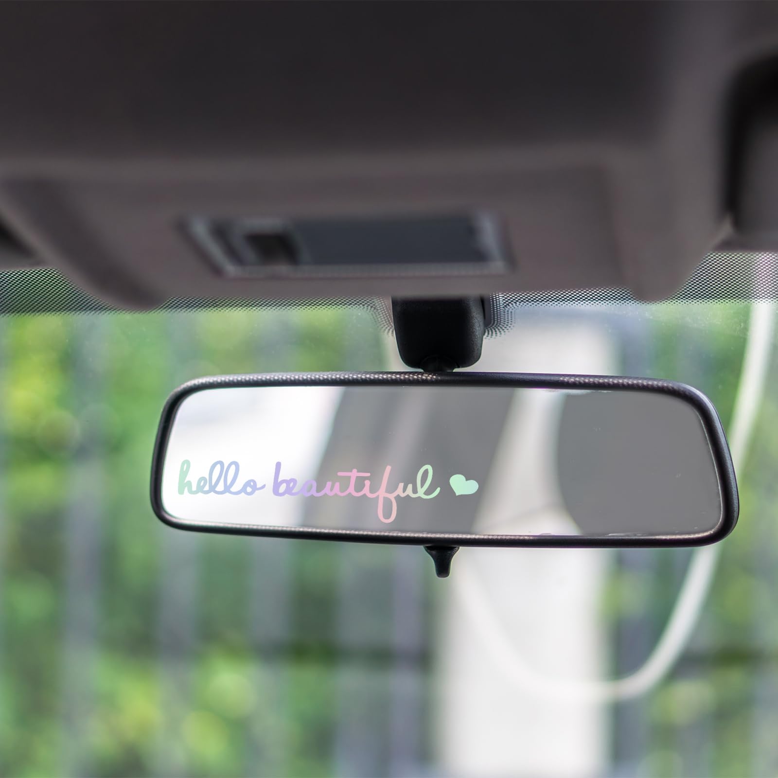 heqxwlAdd a Touch of Charm to Your Car with heqxwl Automotive Decals - Fun and Girly Hello Beautiful Mirror Sticker for Women - Rearview Window