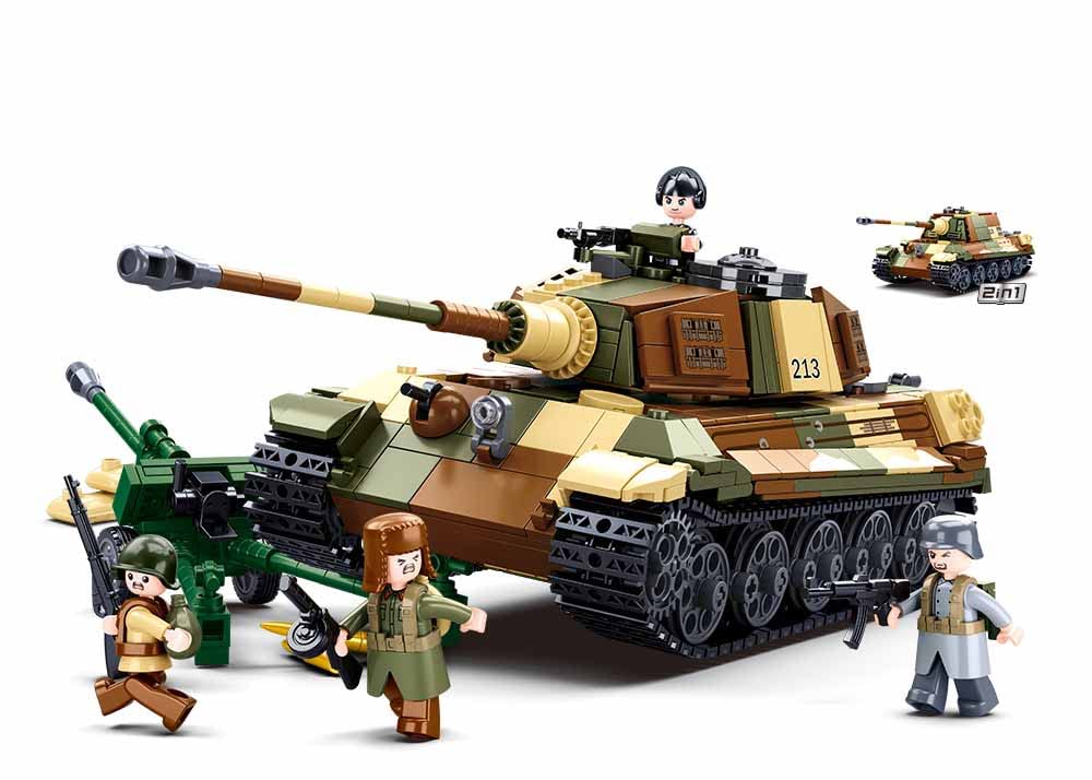 Sluban M38-B0980 Army (Battle of Budapest) -The King Tiger Hunting Heavy Tank 2 in 1 930 Pieces, Multi Colour