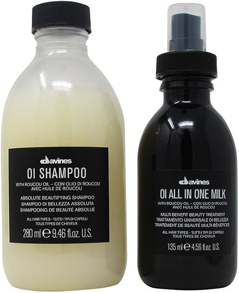 Pakiet – 2 elementy: Szampon Davines Essential Haircare OI – Absolutnie Upiększający Szampon, 280 ml i Davines OI/ALL IN ONE MILK