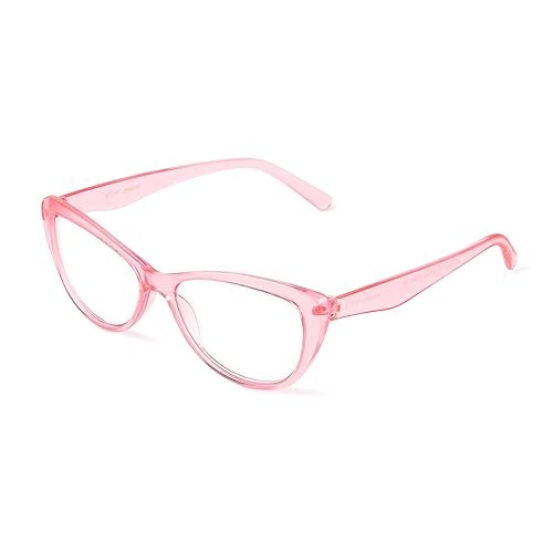 Betsey Johnson womens Yara Glasses Blue Light Glasses, Crystal Pink, 40mm US - Crystal Pink - 2.5 Diopters